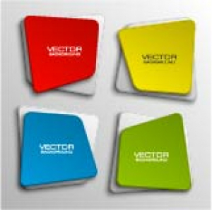 وکتور تکست باکس رنگی با خطوط شکسته دور گرد